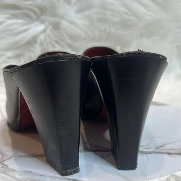 EUC Donald Pliner Perlie Italian Black Leather Embroidered Western Mules, 7.5M - Picture 5 of 14